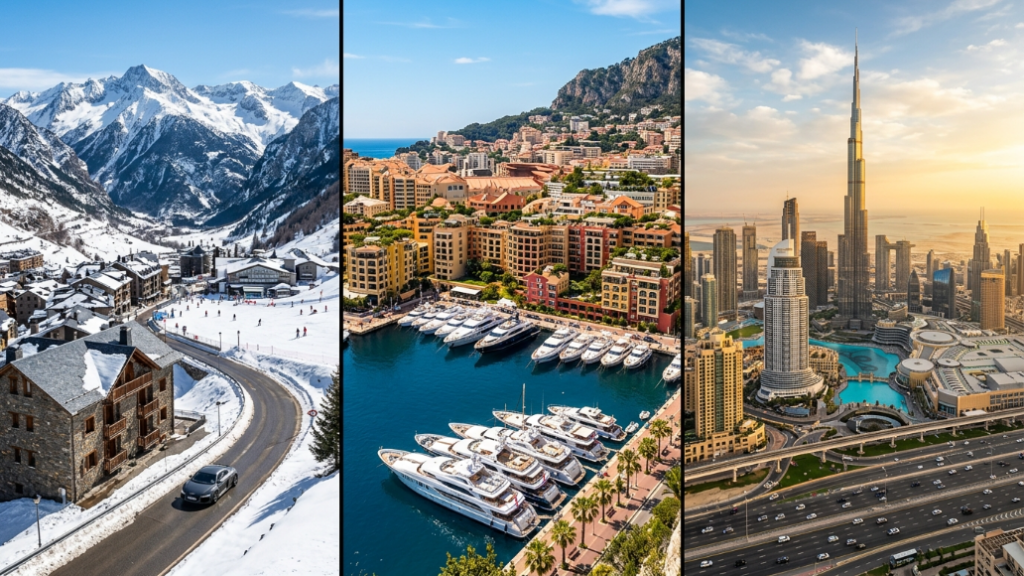 Andorra, Mónaco y Dubai comparamos fiscalidad